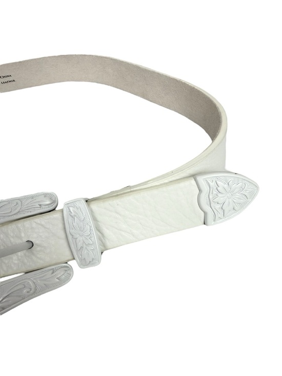 B-Low the Belt Baby Bri Bri Double Buckle Western Belt Total White Leather Small main image 9